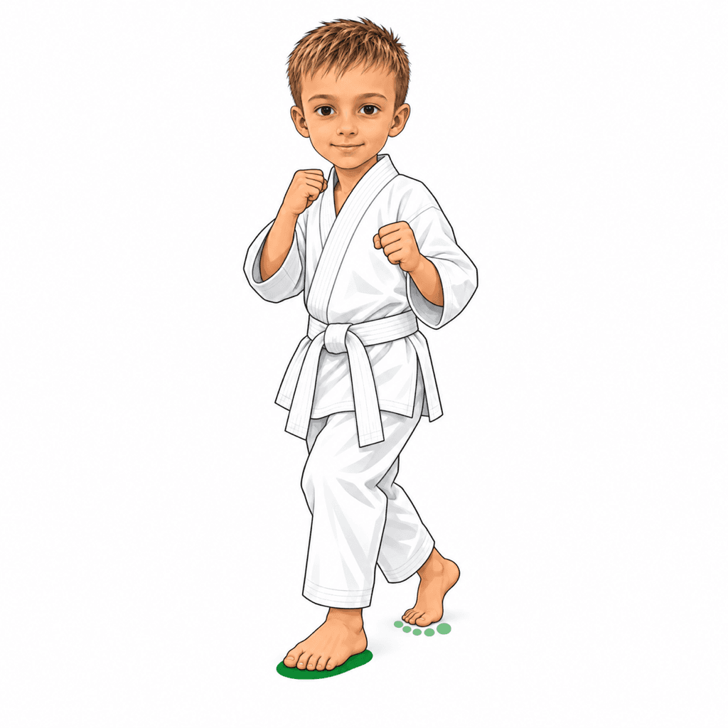 Šimon z SK Katana ukazuje postoj Kake-ashi-dachi