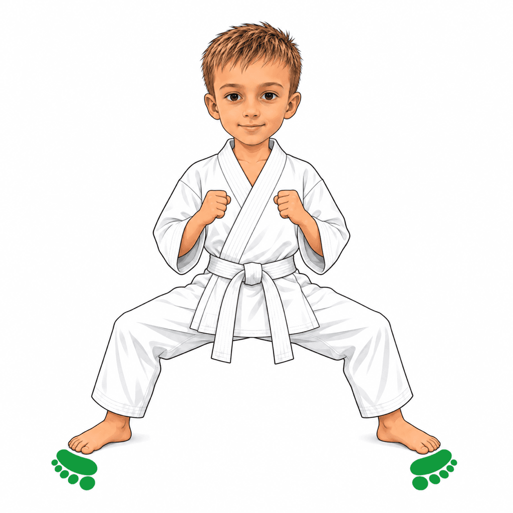 Šimon z SK Katana ukazuje postoj Shiko-dachi